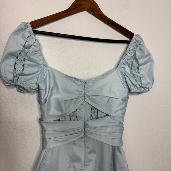 For Love & Lemons Baby Blue Chantalle Mini Dress - Picture 7 of 8